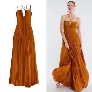 BCBGMAXAZRIA Ziv Chiffon Maxi Gown in Rust Color